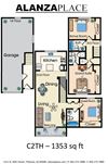 Three bedroom three bathroom Floor plan Three bedroom three bathroom Floor plan at Alanza Place, Phoenix, Arizona