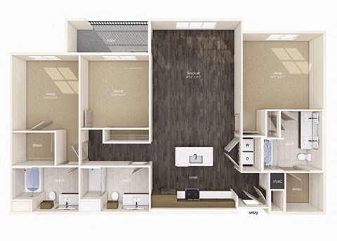 C2 Floor Plan at Gravity, California, 92120
