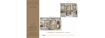 floor plan of the upper and lower levels of the apartment