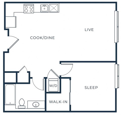 a floor plan of a house with a bedroom and a living room