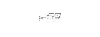 A floor plan of a house with two bedrooms, a living room, a kitchen, and a garage.