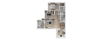 Two bedroom Two bathroom A  at Sorano Apartments, Moreno Valley, 92557