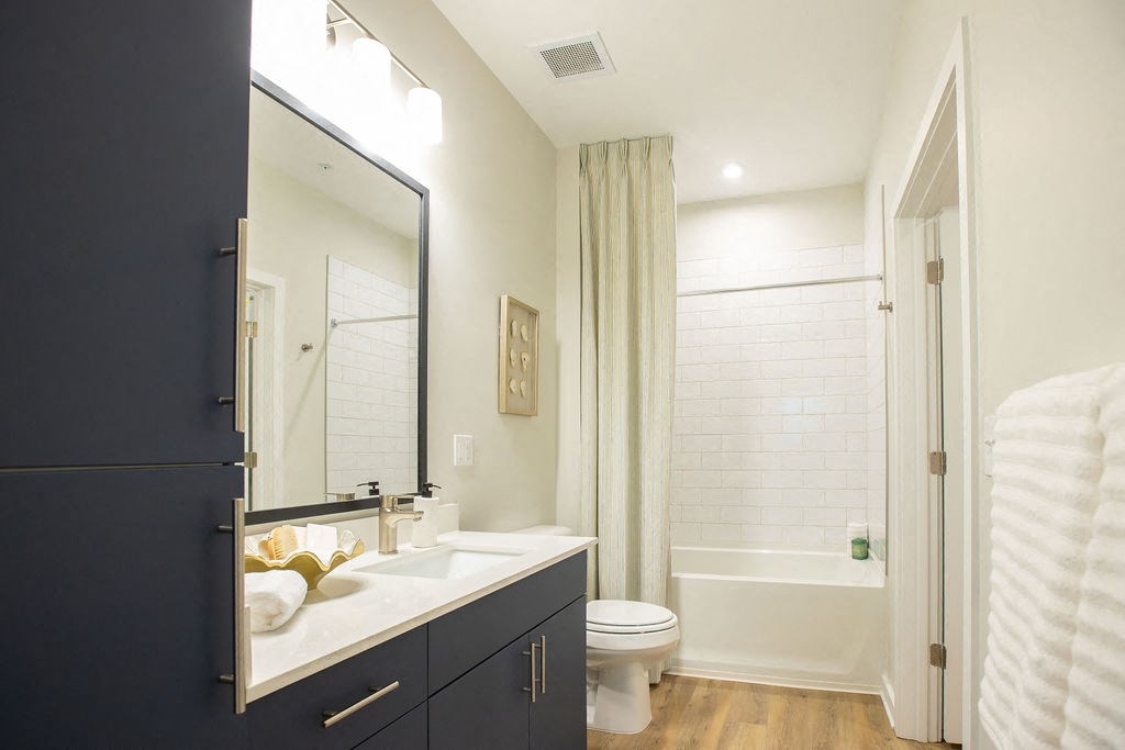 a bathroom with a sink and a toilet and a shower