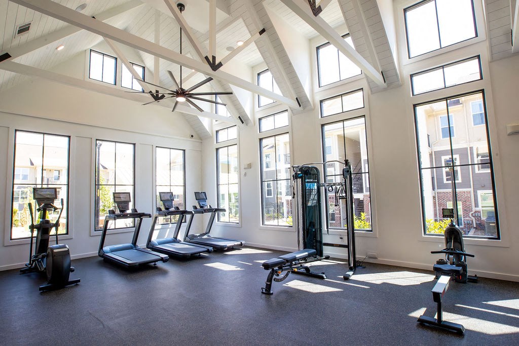 the gym atrium at the preserve at polk apartments