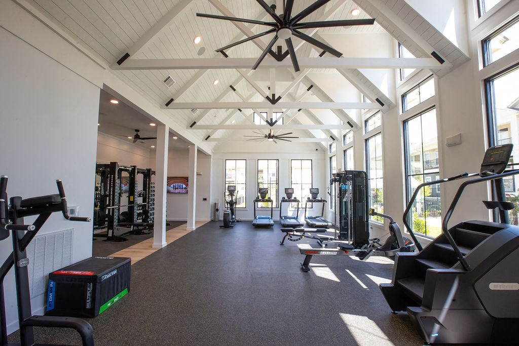 the gym is equipped with state of the art equipment