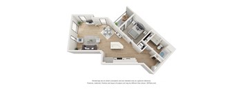 a floor plan of a house with a bedroom and a living room