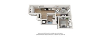 a 1 bedroom floor plan  950 sq ft