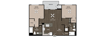 B2 Two bedroom two bathroom