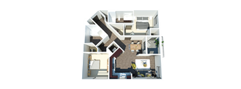 B2 Two bedroom two bathroom