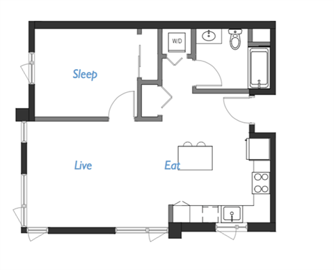 One bedroom one bathroom