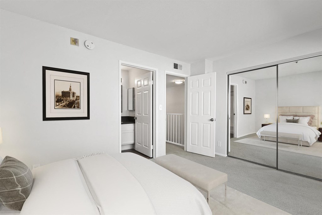 Modern Bedroom at NoVa Townhomes, Canoga Park, California