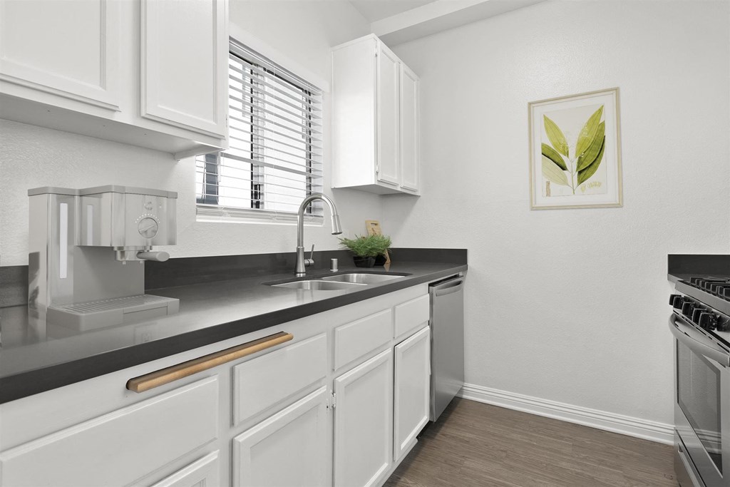 Kitchen at NoVa Townhomes, Canoga Park, California