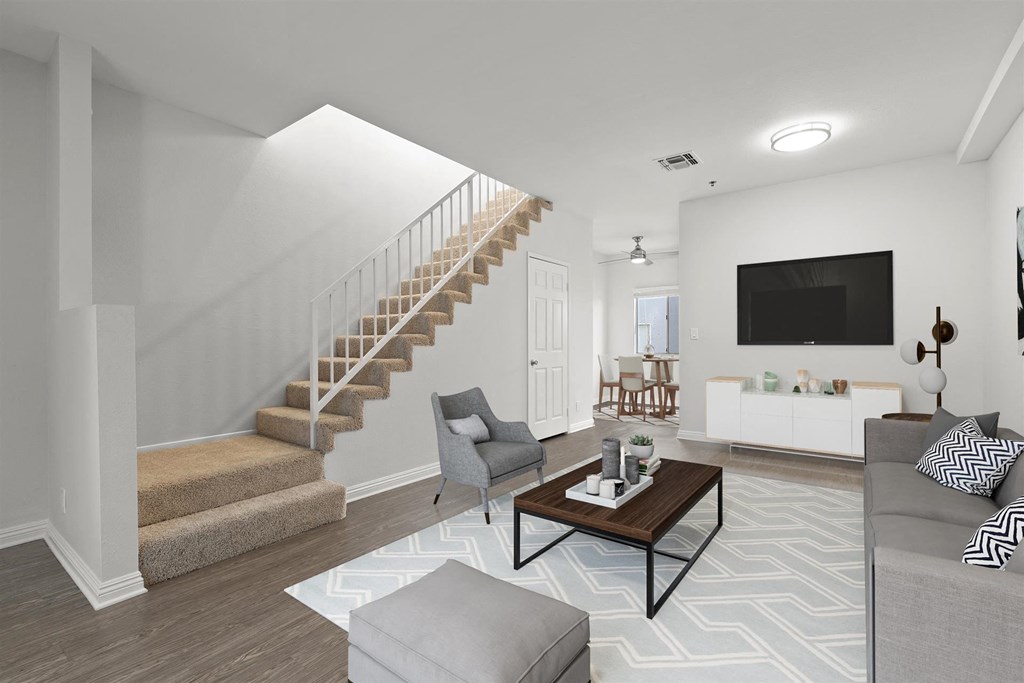 Townhome Living Room at NoVa Townhomes, Canoga Park, CA