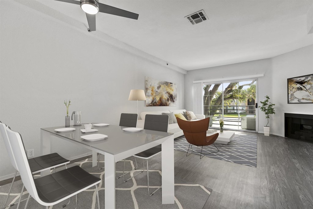 Living room at NoVa Townhomes, Canoga Park
