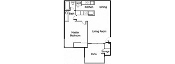 One Bedroom One Bath Floorplan A  at Adagio, La Mesa