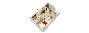 One Bedroom Floor Plan at Central Park, La Mesa