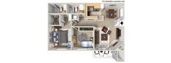 San Remo Floorplan Two Bedroom Two Bath at Central Park, La Mesa California