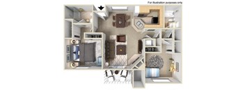 Saint Tropez Floorplan Two bedroom Two Bath at Central Park, La Mesa, 91942