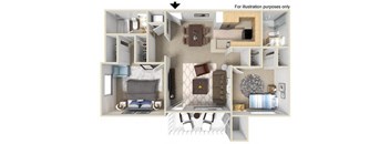 San Remo Floorplan Two Bedroom Two Bath at Central Park, California