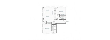a floor plan of a small house with a bedroom and a garage