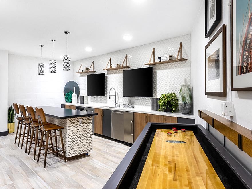 Clubhouse with shuffle board