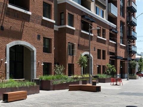 sidewalk view of building