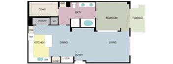 1I Floor Plan at mResidences Miracle Mile, Los Angeles, CA