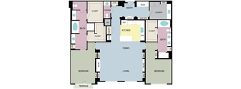 2F Floor Plan at mResidences Miracle Mile, Los Angeles, California