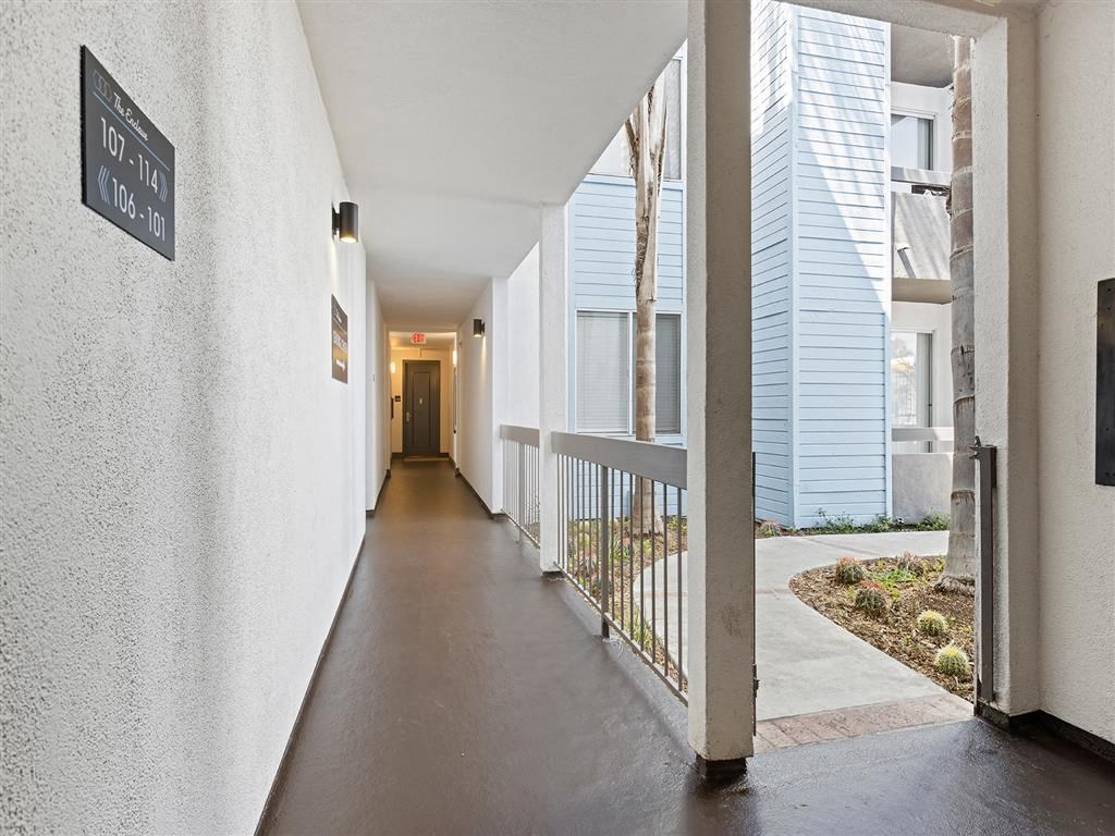 a hallway with a sign that says do not enter at Enclave, California, 90723