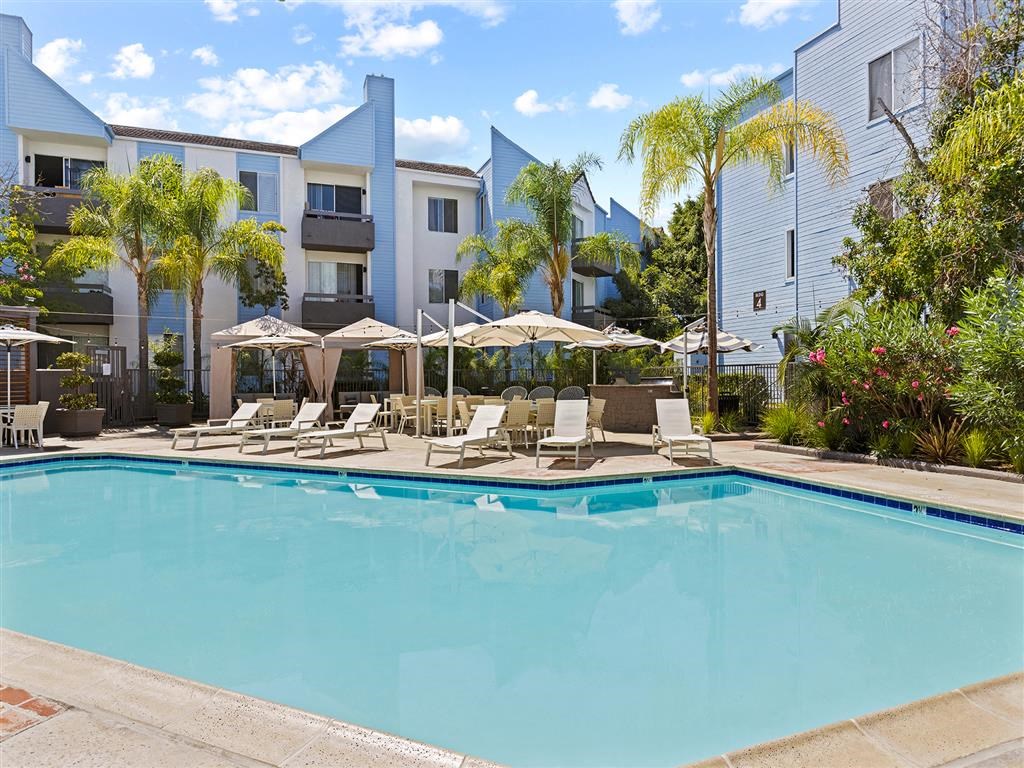 our apartments offer a swimming pool at Enclave, Paramount, CA