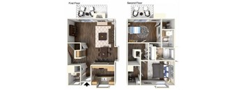 A diagram shows the layout of a two-story apartment.