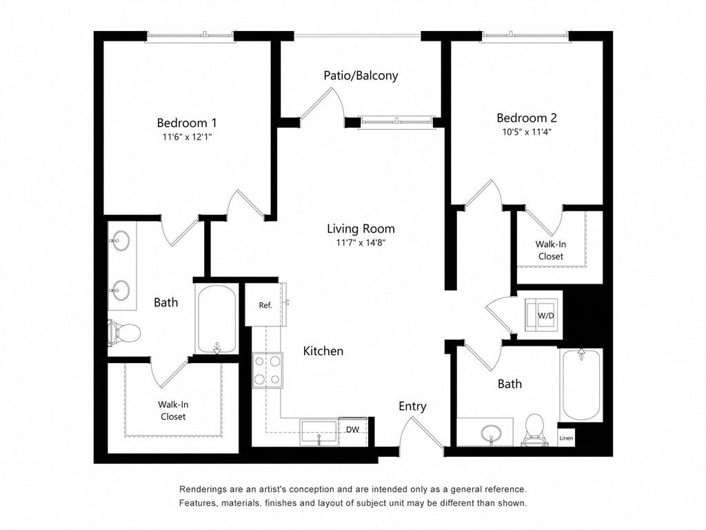 a floor plan of a living room with a bedroom and a kitchen