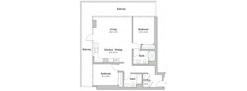 Two Bedroom Two Bathroom