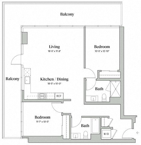 Two Bedroom Two Bathroom