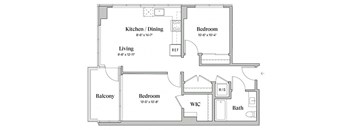 Two bedroom one bathroom