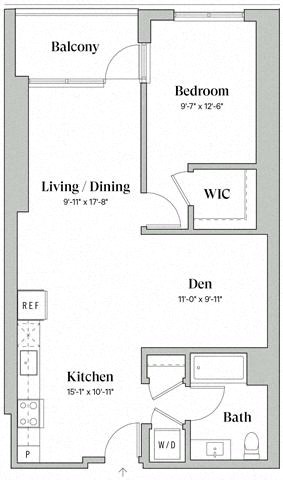 one bedroom/den one bathroom