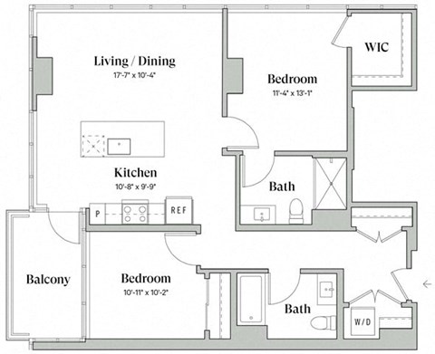Two Bedroom Two Bathroom