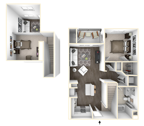 Sola 2 Bedroom, 2 Stories and Balcony at Sola, California, 92130