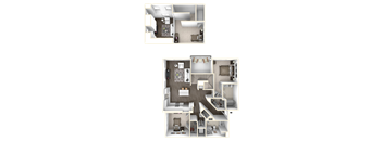 Sola 3 Bedroom, 2 Stories and Balcony Floorplan at Sola, San Diego, CA