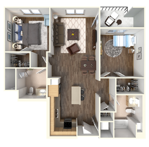 Sola 2 Bedroom and Balcony at Sola, San Diego California