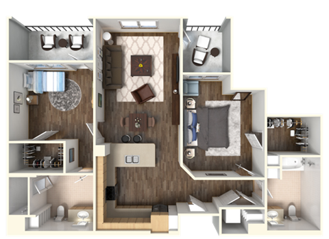 Sola 2 Bedroom and 2 Balcony at Sola, San Diego