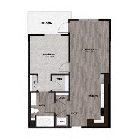 A1 Floorplan at Metro Mission Valley, San Diego California
