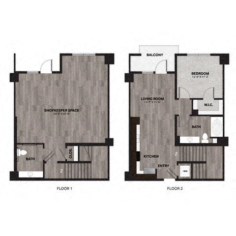 SK1 Floorplan at Metro Mission Valley, San Diego, 92108