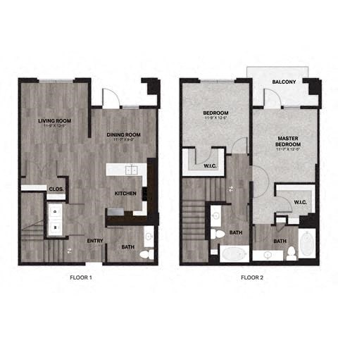 T1 Floorplan at Metro Mission Valley, San Diego, 92108