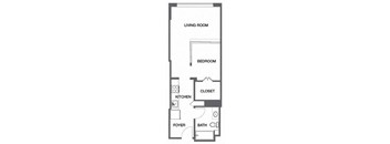 a small house with a kitchen and a living room