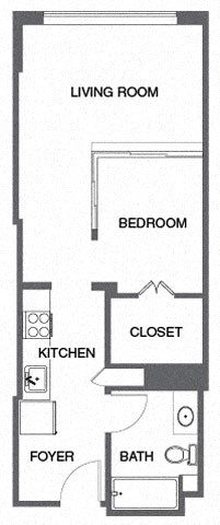 a small house with a kitchen and a living room