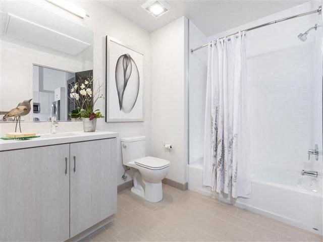 a white bathroom with a shower and a toilet and a sink