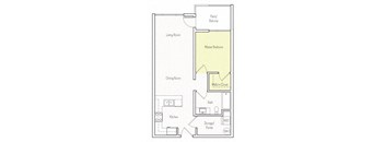 700 sq.ft.  A-1 Floor plan, at Parc One, Santee, CA