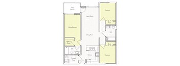 1152 sq.ft. C-7 Floor plan, at Parc One, Santee, California
