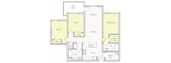 1176 sq.ft. C-1 Floor plan, at Parc One, Santee, CA